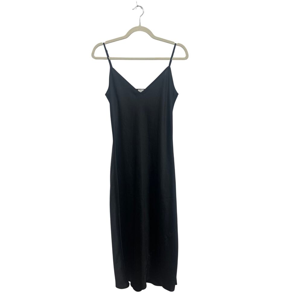 Aritzia Wilfred Minimalist Black Classic V-neck Midi Party Slip Dress Medium